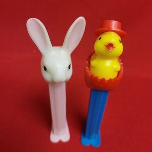 Easter Bunny Rabbit Chick Pez Dispenser Set of 2